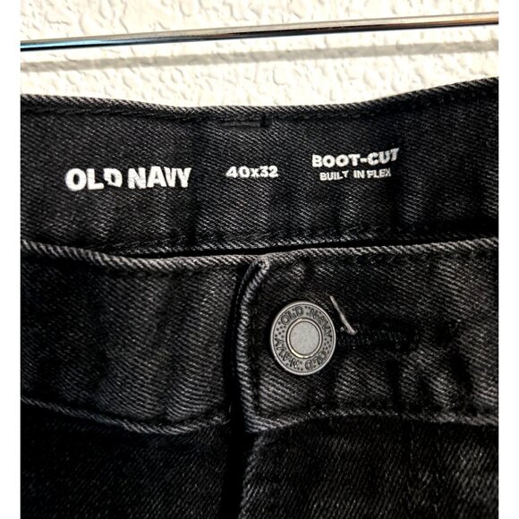 Old Navy Mens Boot-Cut Built In Flex Jeans Size 40x32 Black Denim - Picture 3 of 6